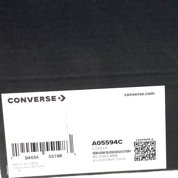 Converse Chuck Taylor High Leather Heirloom Silver Women's Casual Shoes A05594C - Picture 7 of 8